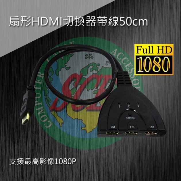 扇形HDMI切換器帶線50cm