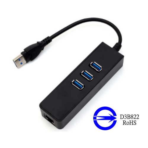 USB3.0 網卡+ 3 Port HUB 二合一