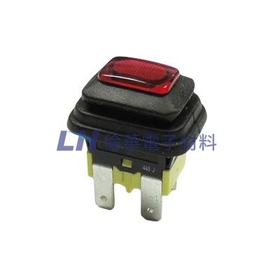 4P防水長方型帶燈開關有段 110V(UL)(10入/包)