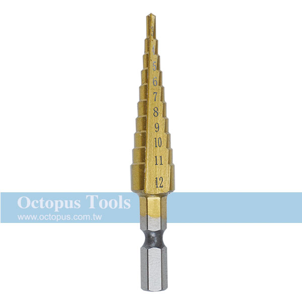 鍍鈦階梯鑽 3-12mm六角柄 868.0312H