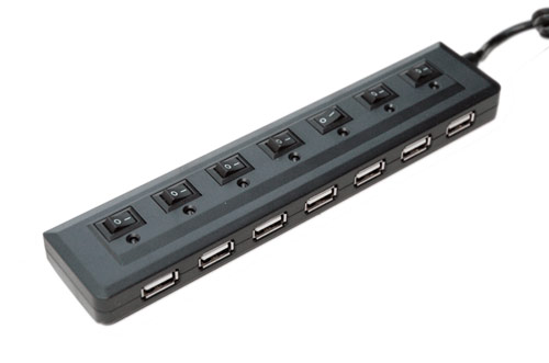 7 port HUB帶開關+2A變壓器 +強力磁鐵 AJ1052