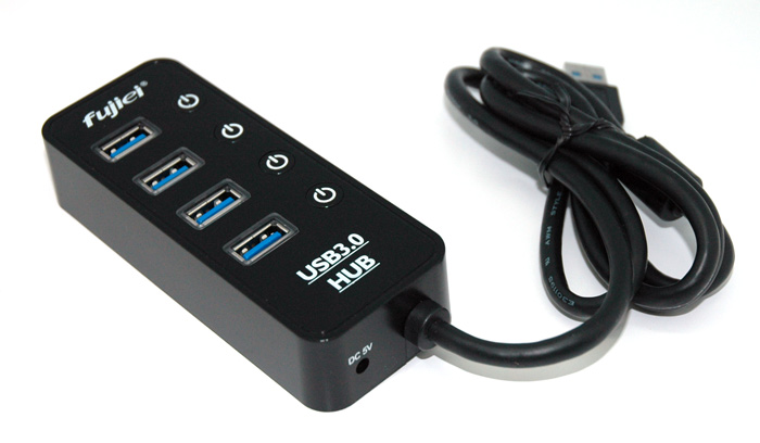 Fujiei USB3.0 電子式開關4埠HUB AJ1058