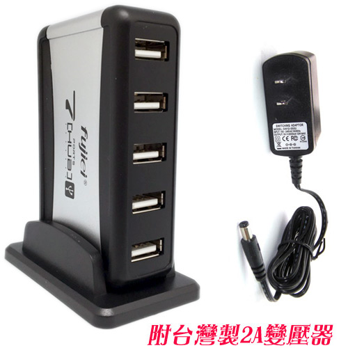 擴充高手7 port USB2.0 HUB (附台製2A變壓器) AJ1060