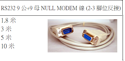 RS232 9公-9母 NULL訊號線