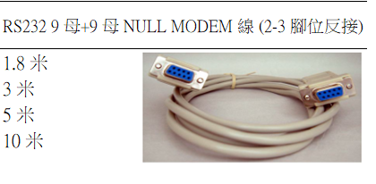 RS232 9母-9母 NULL訊號線