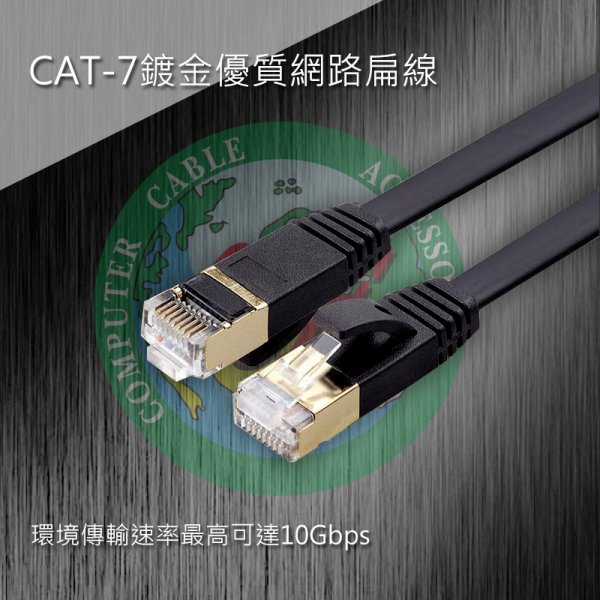 CAT-7鍍金優質網路扁線